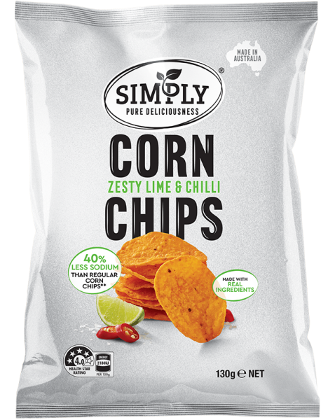 SIMPLY Corn Chips - Zesty Lime & Chilli